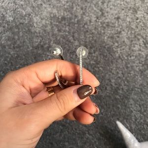 Swarovski silver with crystal loop earrings